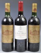 THREE BOTTLES OF VINTAGE FRENCH RED WINE