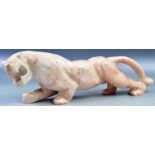 HIGHLY DECORATIVE PINK MARBLE ART DECO PANTHER
