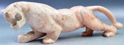 HIGHLY DECORATIVE PINK MARBLE ART DECO PANTHER