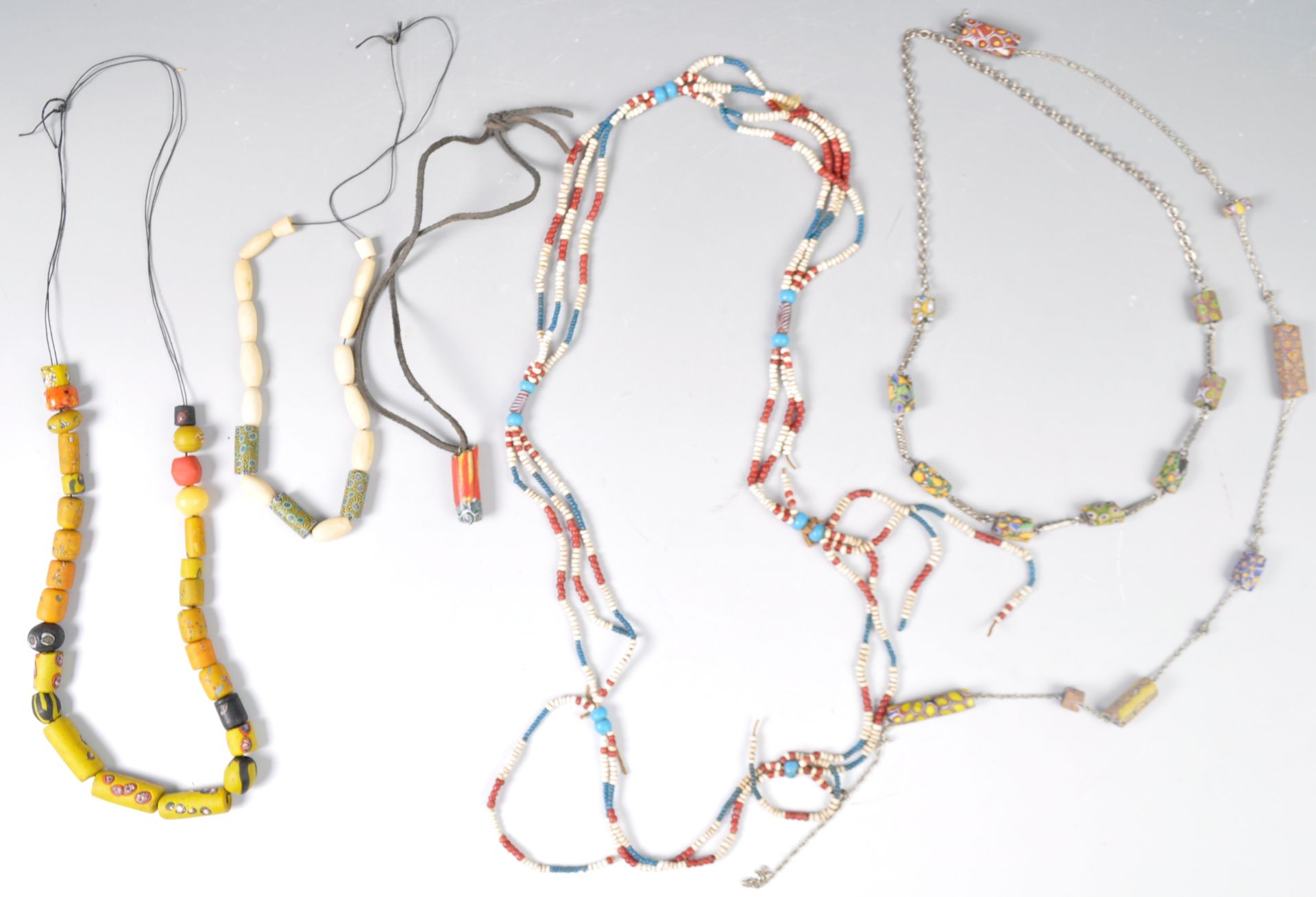 COLLECTION OF AFRICAN TRADE BEAD NECKLACES