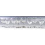 SET OF EIGHT VICTORIAN GLASS TAVERN WINE GLASSES