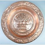 RARE 18TH CENTURY COPPER ALMS SERVING PLATTER TRAY