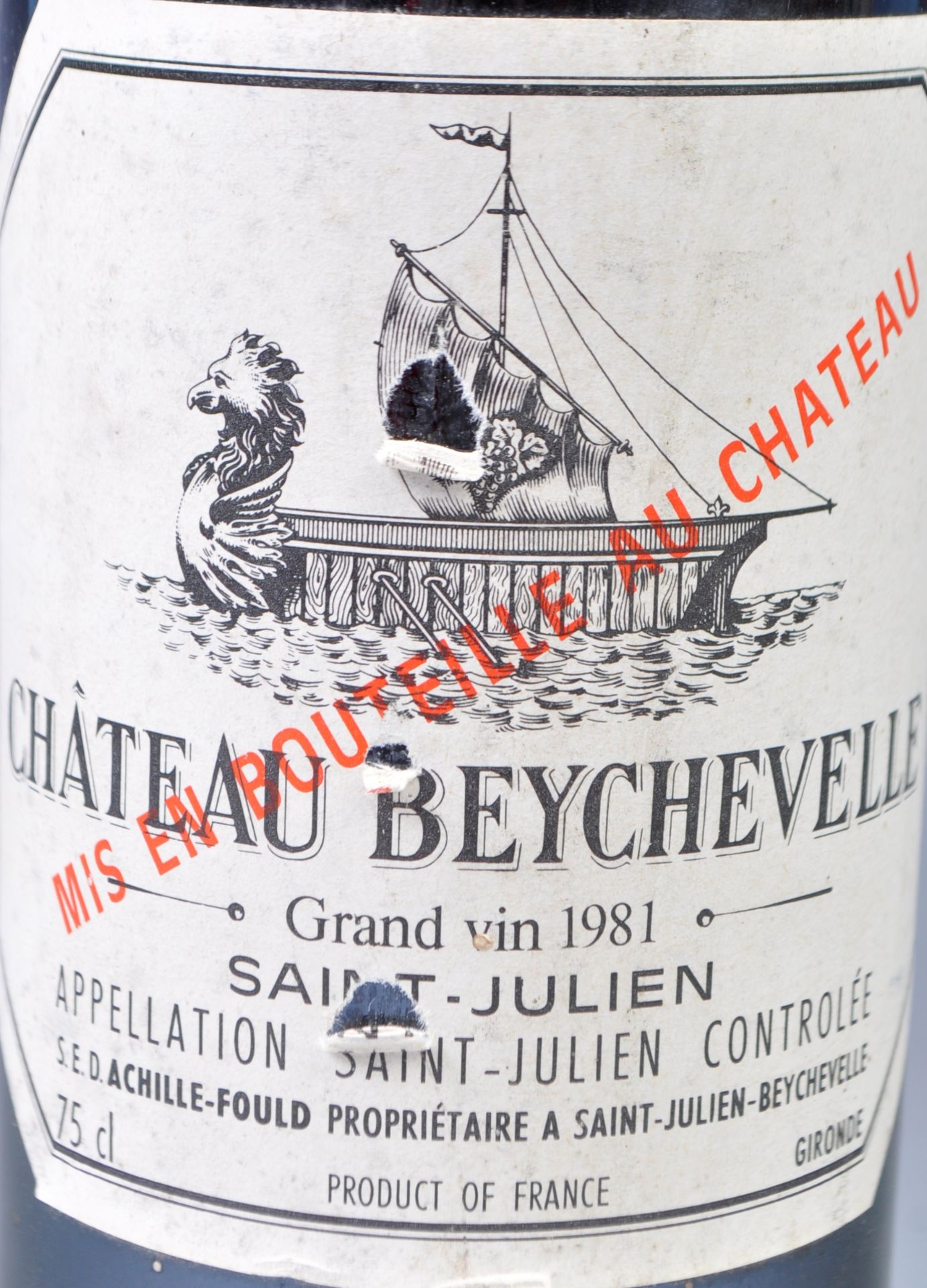 SAINT-JULIEN CHATEAU BEYCHEVELLE 1981 SINGLE BOTTLE OF RED WINE - Bild 2 aus 3