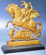 VICTORIAN COALBROOKDALE FIGURE OF ST GEORGE AND THE DRAGON