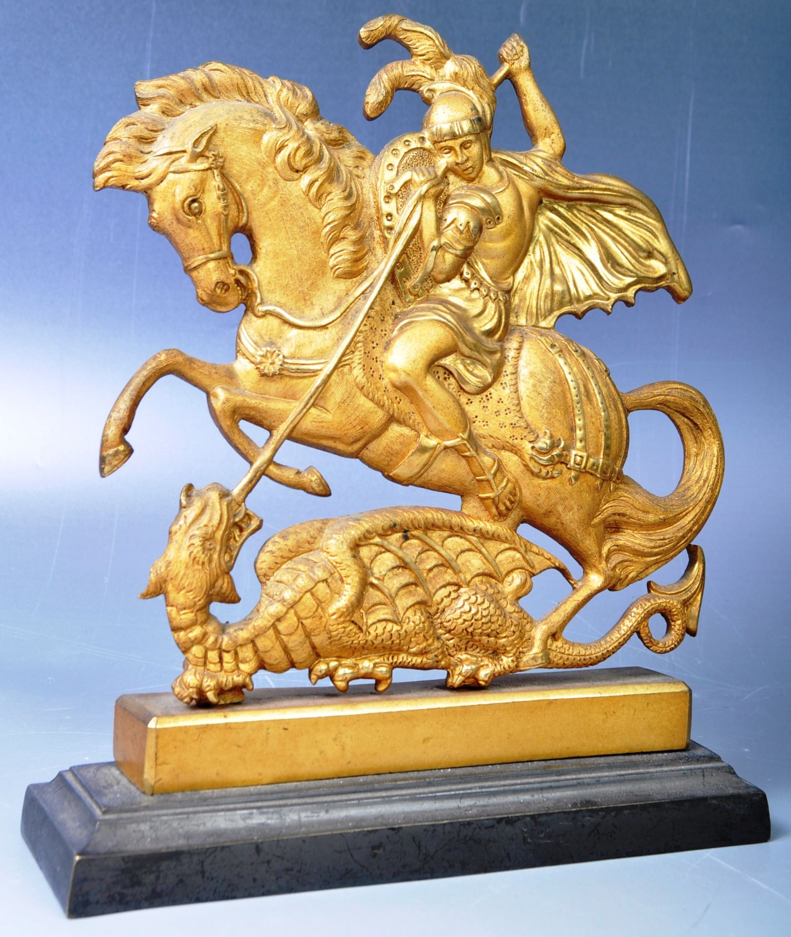 VICTORIAN COALBROOKDALE FIGURE OF ST GEORGE AND THE DRAGON