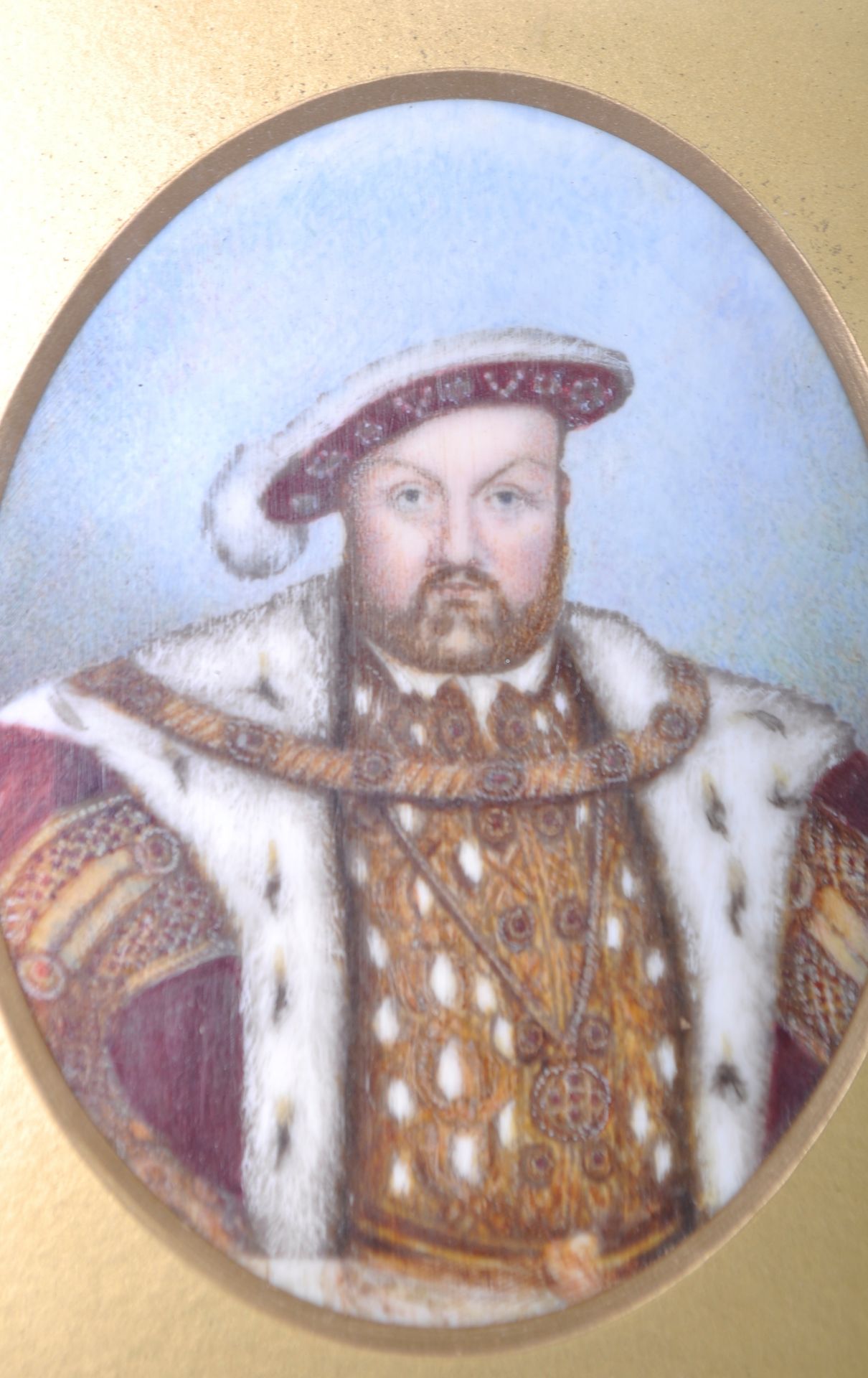 19TH CENTURY WATERCOLOUR ON IVORY OF KING HENRY VIII - Bild 2 aus 3