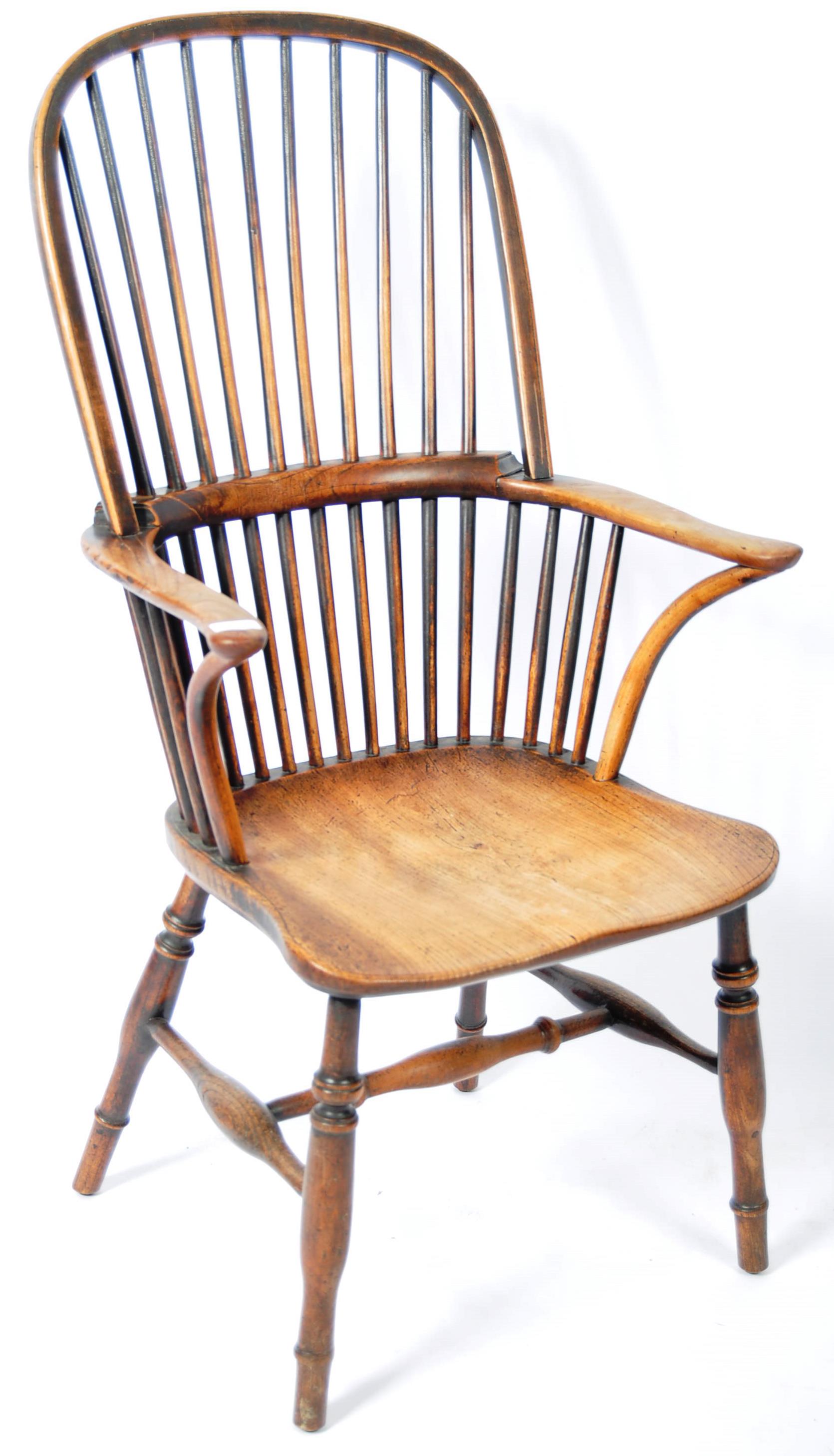 19TH CENTURY ENGLISH ANTIQUE BEECH AND ELM WINDSOR CHAIR - Image 2 of 7