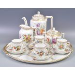 ANTIQUE HAND PAINTED DRESDEN PORCELAIN TEA SET