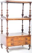 19TH CENTURY WALNUT THREE TIER WHATNOT STAND