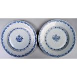 PAIR OF 18TH CENTURY ENGLISH ANTIQUE DELFT PLATES