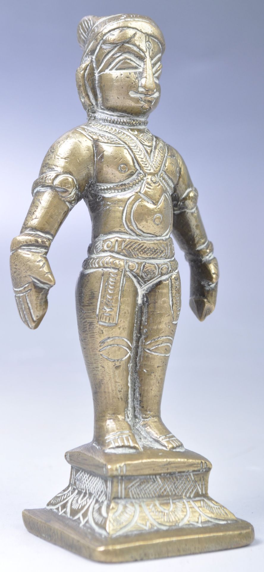 19TH CENTURY INDIAN BRONZE OF VITTHAL WITH ARMS BY SIDES - Image 2 of 4