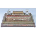 STUNNING 19TH CENTURY FRENCH BOULLE WORK RED TORTOISESHELL DESK TIDY