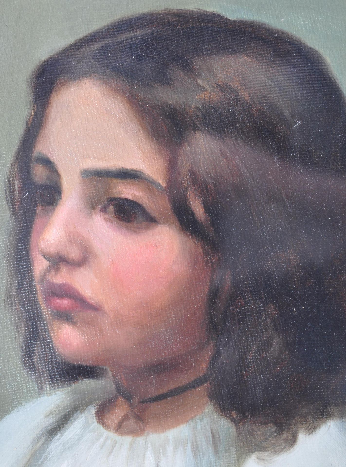 19TH CENTURY OIL ON CANVAS PAINTING DEPICTING A YOUNG GIRL - Bild 3 aus 4