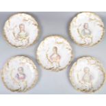 19TH CENTURY LIMOGES MARTIAL REDON FRENCH PORCELAIN CABINET PLATES