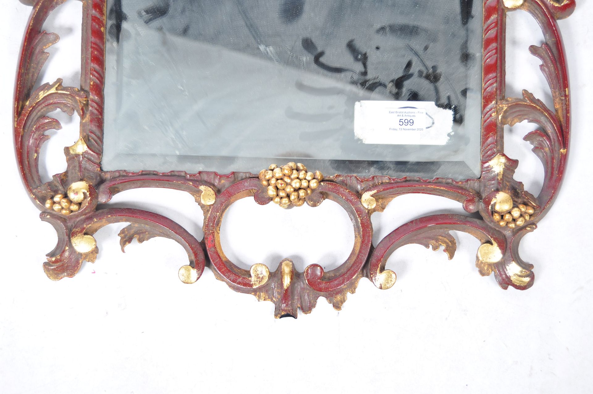 BEAUTIFUL ROCOCO INFLUENCE CHERUB AND SCROLL WALL MIRROR - Bild 4 aus 5