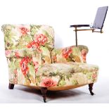 GOOD 19TH CENTURY ANTIQUE LOW LIBRARY READING LOUNGE ARMCHAIR