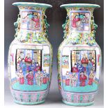 LARGE PAIR OF 19TH CENTURY CHINESE CANTON VASES