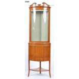 19TH CENTURY SATINWOOD CORNER CABINET VITRINE