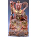 LARGE 19TH CNTURY CHINESE CARVED FIGURE OF GUANYIN