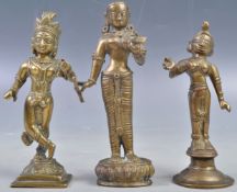 COLLECTION OF THREE 19TH CENTURY INDIAN HINDU BRONZE FIGURES