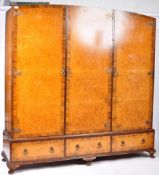 STUNNING ART DECO BURR WALNT TRIPLE WARDROBE COMPACYUM