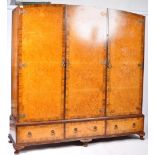 STUNNING ART DECO BURR WALNT TRIPLE WARDROBE COMPACYUM