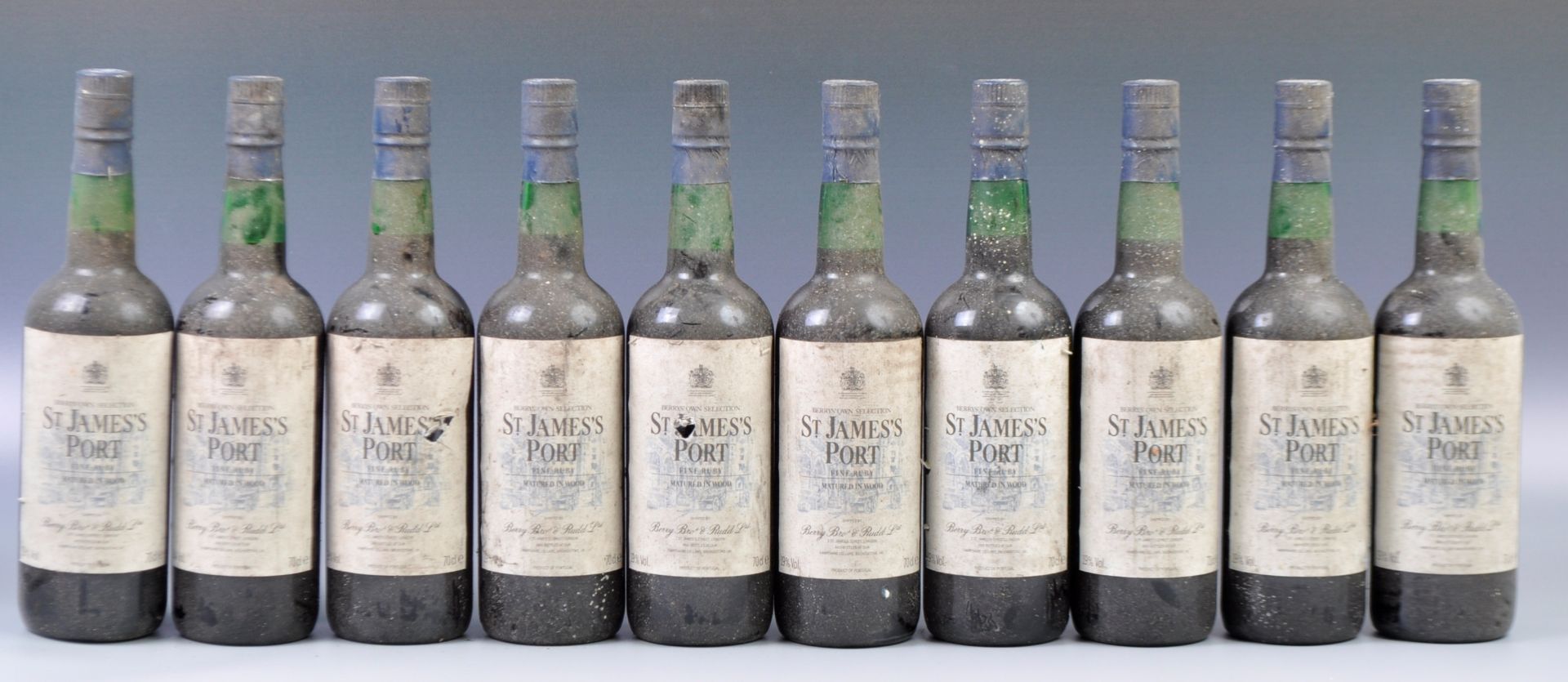 RARE COLLECTION OF 10 BOTTLES OF BERRYS OWN ST JAMES'S PORT