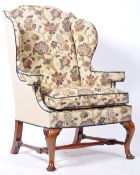 19TH CENTURY QUEEN ANNE STYLE WALNUT WING CHAIR