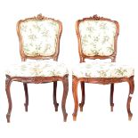 PAIR OF 19TH CENTURY FRENCH ANTIQUE WALNUT SALON CHAIRS