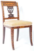 STUNNING 19TH CENTURY DUTCH MARQUETRY INLAID SIDE CHAIR