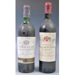 TWO BOTTLES OF VINTAGE FRENCH RED WINE