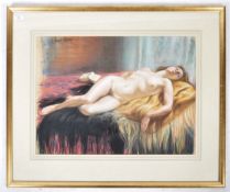 JAMES SARASE PASTEL PAINTING OF A RECLINED NUDE ENTITLED KATE