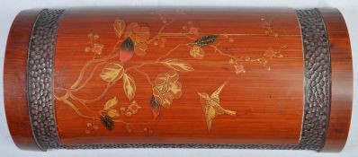 19TH CHINESE BAMBOO HAND PAINTED ARTIST WRIST REST