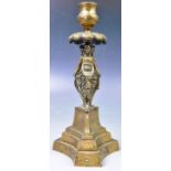19TH CENTURY CLASSICAL BRONZE THREE GRACES CANDLESTICK