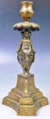 19TH CENTURY CLASSICAL BRONZE THREE GRACES CANDLESTICK