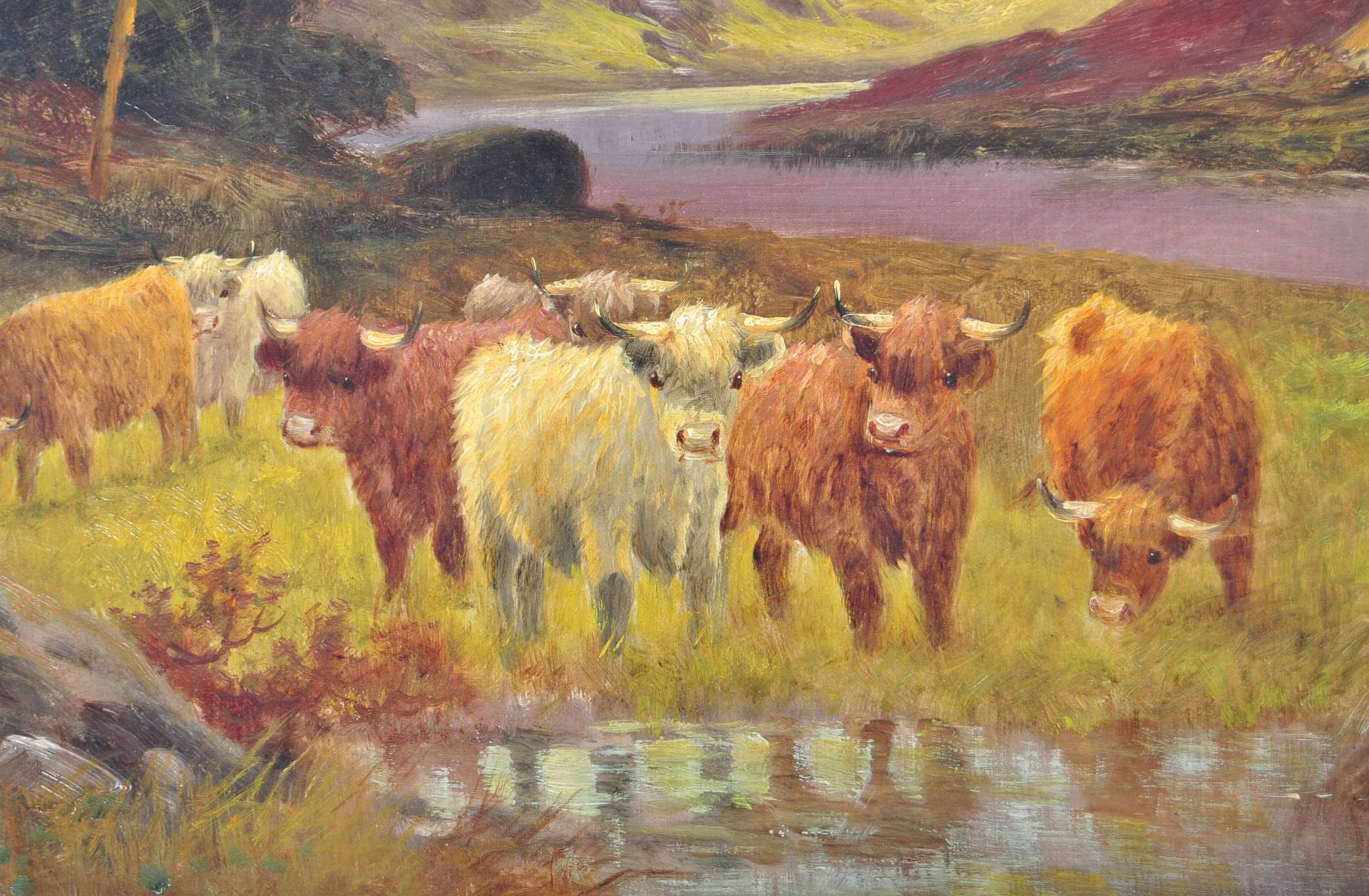 J. HALLER (SCOTTISH) - ANTIQUE OIL ON CANVAS HIGHLAND PAINTING - Bild 3 aus 5