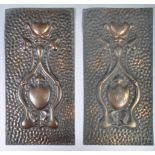 PAIR OF 19TH CENTURY ARTS AND CRAFTS BEATEN COPPER PANELS