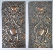 PAIR OF 19TH CENTURY ARTS AND CRAFTS BEATEN COPPER PANELS