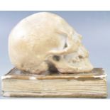 RARE 19TH CENTURY PLASTER VANITAS MOMENTO MORI SKULL