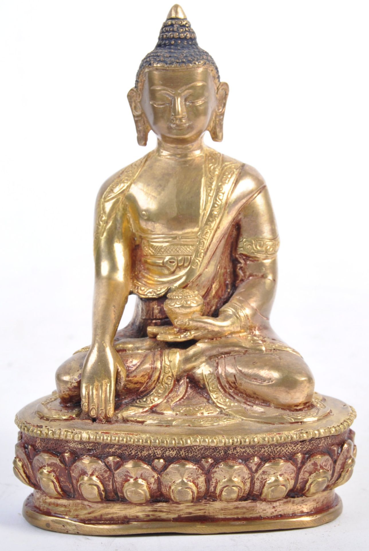 19TH CENTURY CHINESE GILDED BRONZE ORMOLU BUDDHA