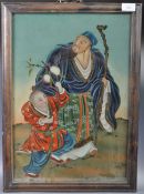 19TH CENTURY CHINESE ANTQIUE REVERSE PAINTING ON GLASS