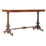 19TH CENTURY WALNUT CARVED WRITING TABLE DESK