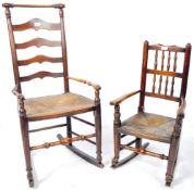 GRADUATING PAIR OF VICTORIAN ROCKING CHAIRS