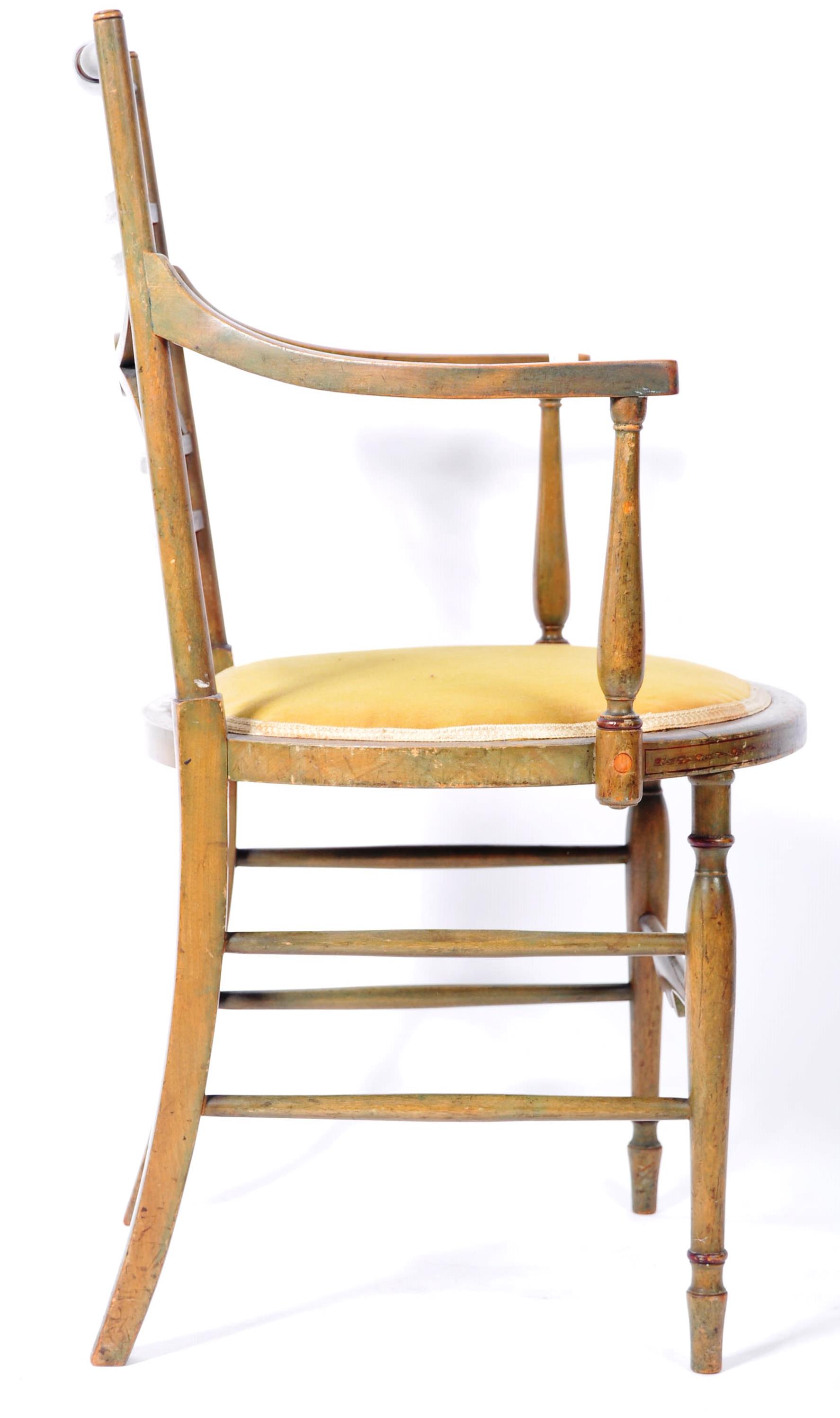 EARLY 19TH CENTURY GEORGIAN REGENCY PAINTED ARM CHAIR - Image 8 of 8