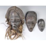 COLLECTION OF THREE AFRICAN DAN MASKS