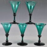 RARE SET OF 18TH CENTURY GEORGIAN BRISTOL GREEN GLASSES