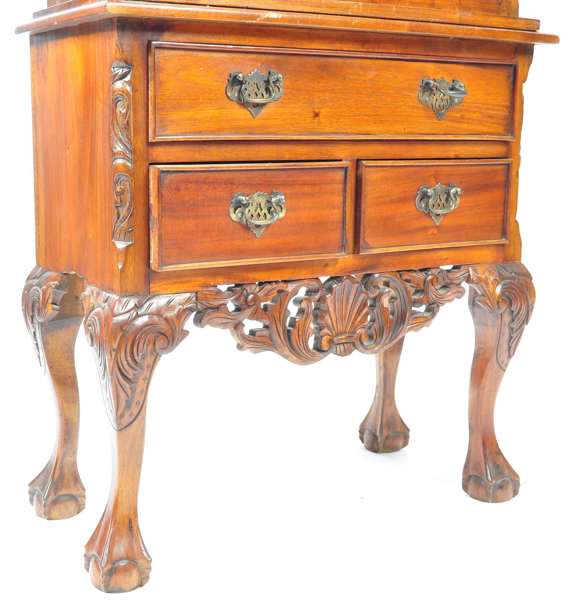 ANTIQUE STYLE MAHOGANY CHEST ON CHEST OF DRAWERS - Image 8 of 12