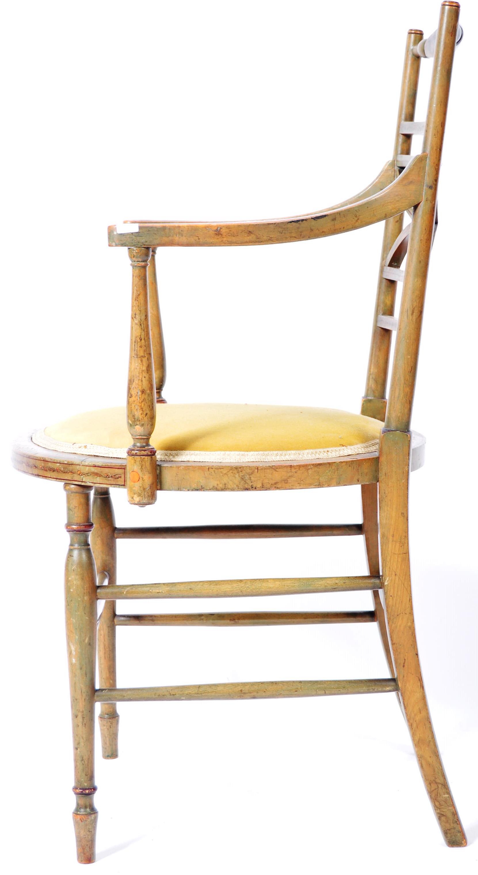 EARLY 19TH CENTURY GEORGIAN REGENCY PAINTED ARM CHAIR - Image 7 of 8