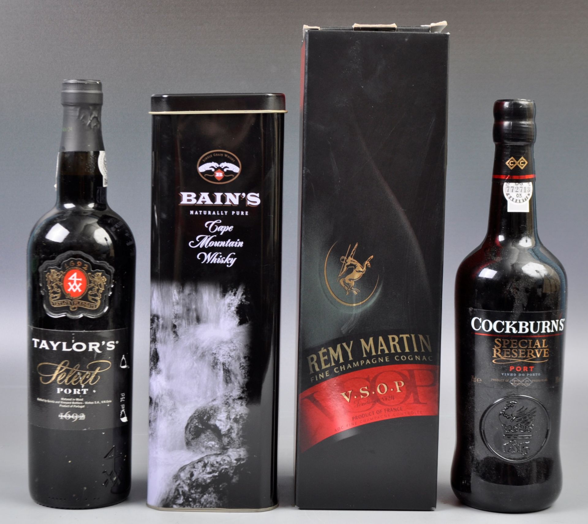 COLLECTION OF PORT, COGNAC AND WHISKY