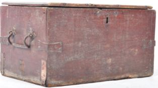 FANTASTIC 17TH CENTURY OAK AND IRON BOUND CARRIAGE / STORAGE BOX